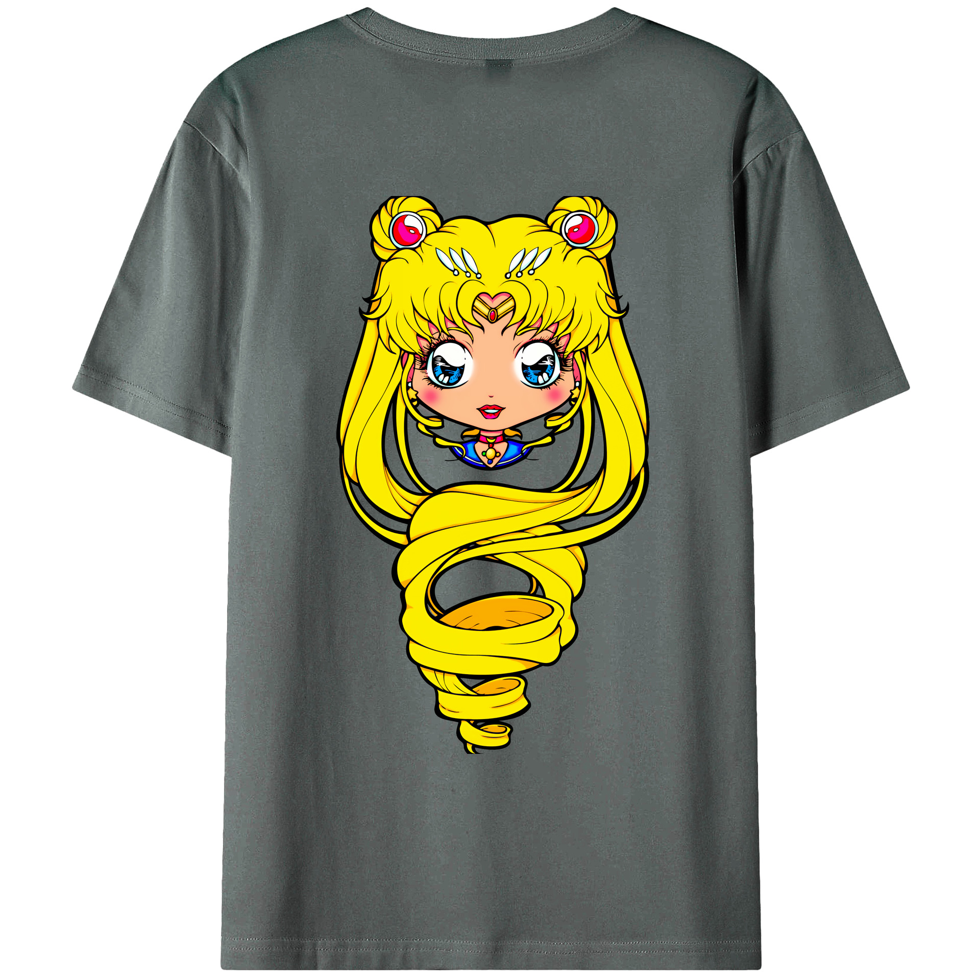 （画像用） 美少女戦士セーラームーン 月野 うさぎ つきの うさぎ Sailor Moon Tsukino Usagi 綿100％ メンズ半袖Tシャツ（バックプリント） 通気性